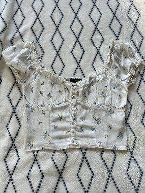 forever 21 floral crop top, small